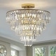 preview thumbnail 2 of 22, Crystal Chandeliers,5-Tier Round Semi Flush Mount Chandelier Light Fixture, Large Contemporary Luxury Ceiling Lighting