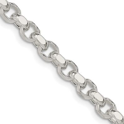 Curata 925 Sterling Silver Polished 4mm Rolo Chain Necklace (Lobster)