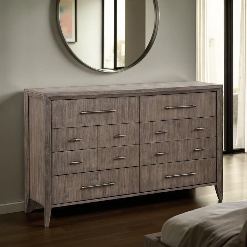 Bridgevine Home Avana 8-Drawer Dresser, No Assembly Required, Smoky Greige Finish