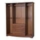 preview thumbnail 10 of 24, Palace Imports 100% Solid Wood Family 4-Door Wardrobe Armoire with Metal or Wooden Knobs