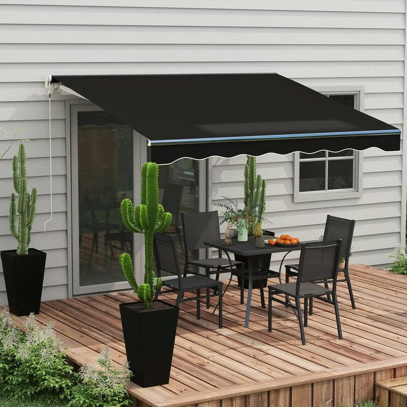 10'x8' Electric Retractable Awning,Remote Controller and Manual Crank