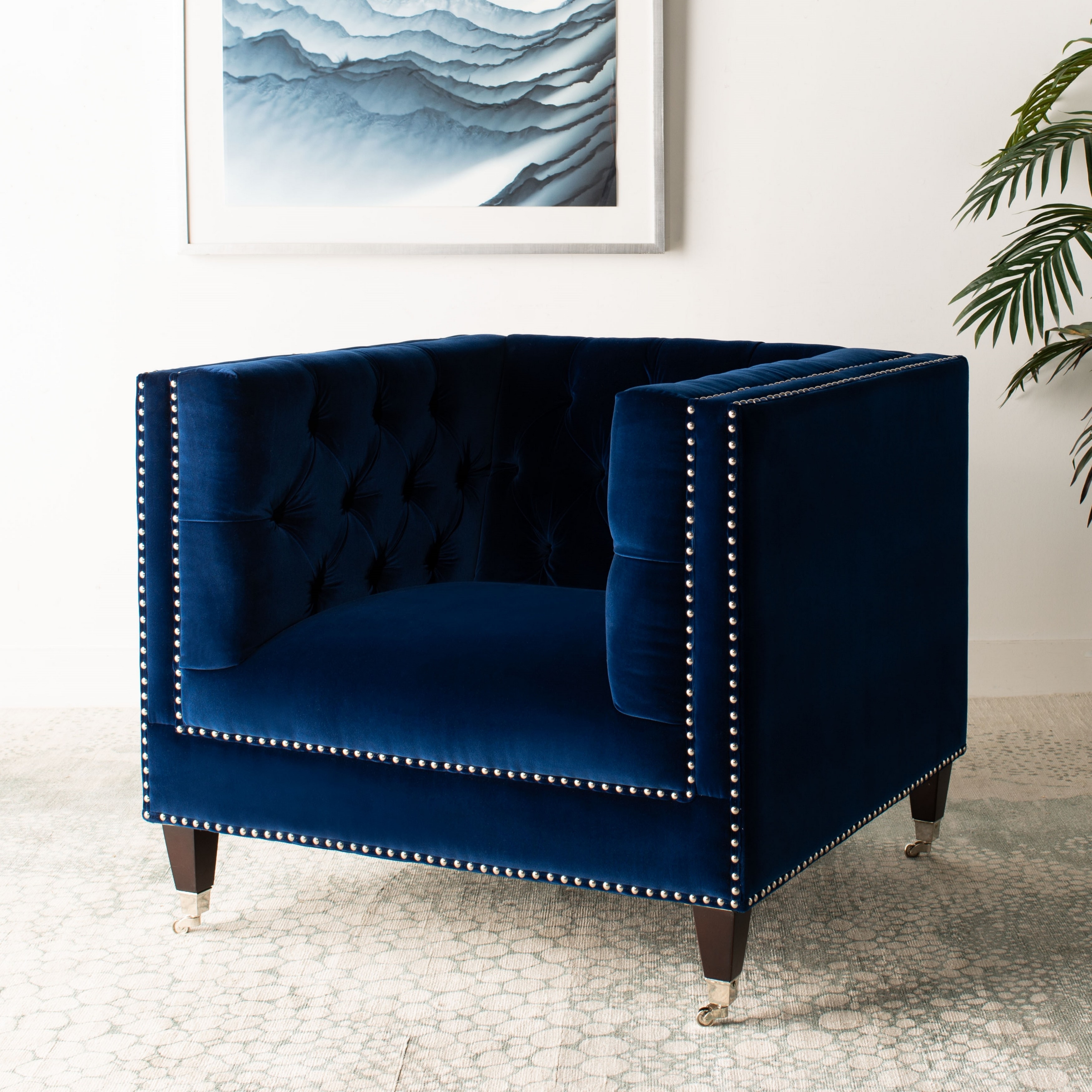 blue velvet chairs