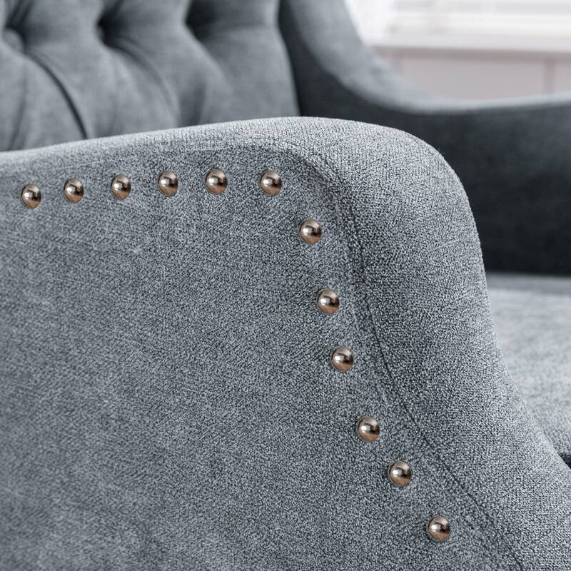 Ailsa Button-Tufted Upholstered Accent Chair by GDFStudio - 25.90"L x24.80"W x 29.50"H