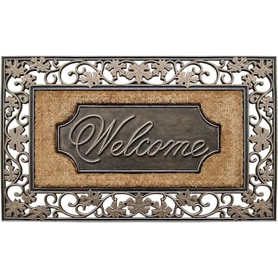 A1HC Entrance Door Mat, Durable Large Non-Slip Welcome Doormat, Indoor Outdoor for Front Door, Bronze - 23"X38"
