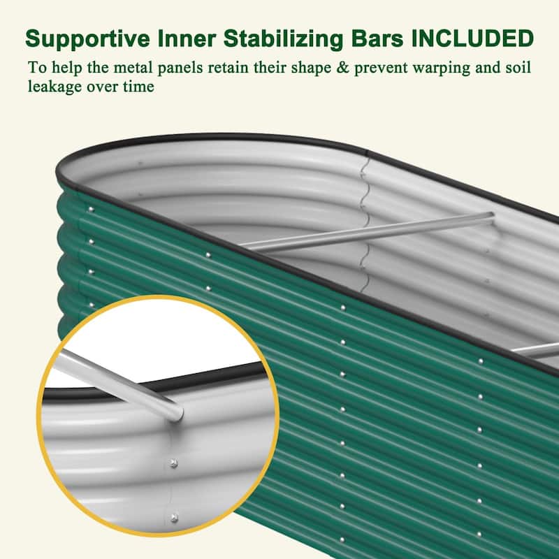 VEIKOUS 23.1''H Metal Galvanized Raised Garden Bed 9-in-1 Modular Outdoor Planter Box - N/A