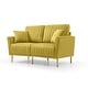 preview thumbnail 22 of 51, 2 Piece Living Room Sofa Set, Velvet Upholstered, Solid Manufactured Frame, Reversible Cushions, Metal Feet, Flared Armrests