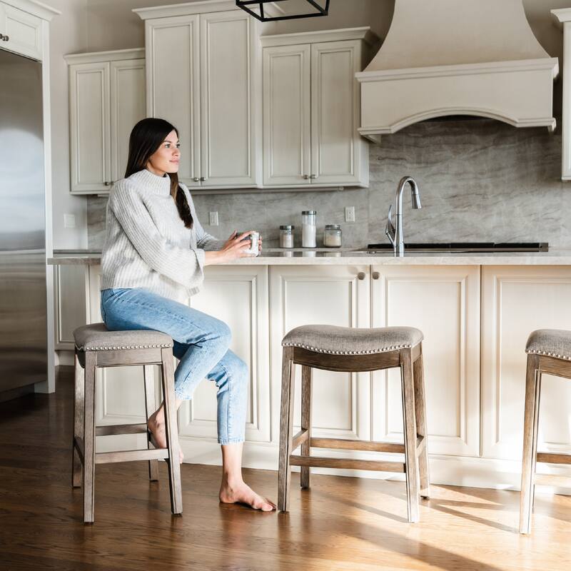 Maven Lane Adrien Saddle Kitchen Dining Stool