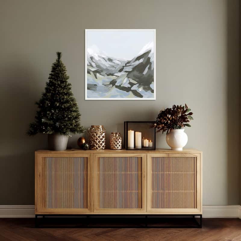 Ice Slope II by June Erica Vess Framed Canvas Wall Art Print - Sylvie White