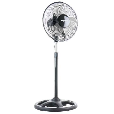 Impress Mighty Mite 10 Inch 3 Speed High Velocity Standing Fan in Black - 13 x 27.5