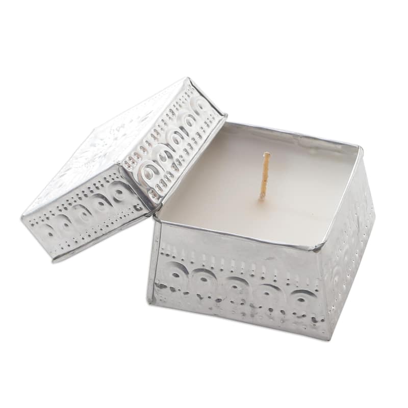 Novica Handmade Evening Glow Aluminum Tinned Candles (Set Of 3) - Silver