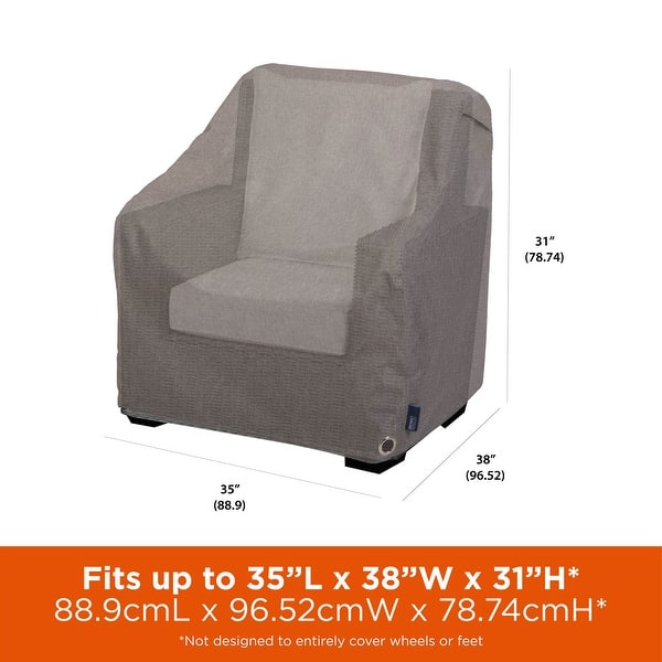 dimension image slide 3 of 2, Modern Leisure Garrison Patio Deep Chair Cover, 35" W x 38" D x 31" H, Gray