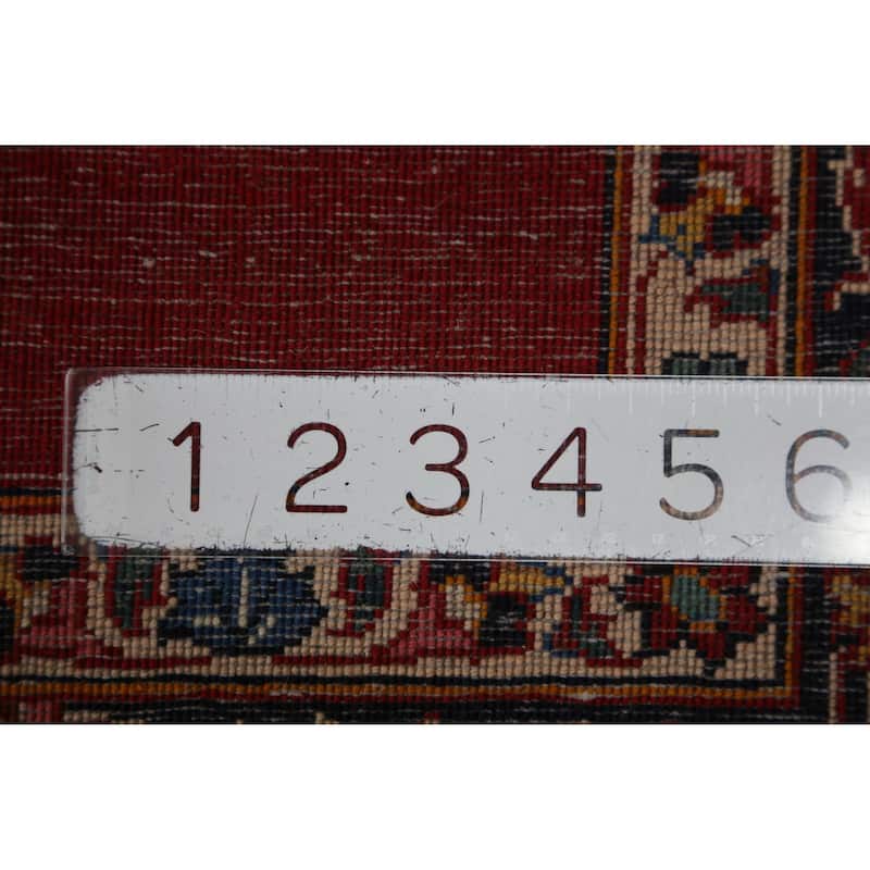 Hand Knotted Oriental 100% Wool Carpet Traditional Solid Red Kashan Runner Rug - 32' 7'' X 3' 3''