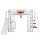 preview thumbnail 5 of 22, Full Size Metal Loft Bed with Basketball Hoop, Slide & Workstation (350lb Capacity)