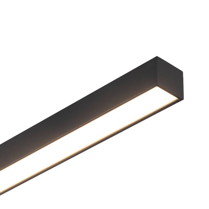 Contemporary 2-Light Black Linear Dimmable LED Vanity Wall Lamp