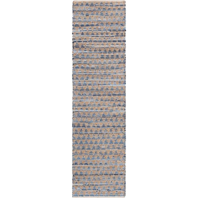 Braided Dosa Collection Area Rug - 2'7"x10' - Blue-Natural