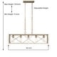 preview thumbnail 44 of 68, Kiro 5-light Farmhouse Linear Chandelier Faux Wood Dining Lighting with UL Certified - 36''