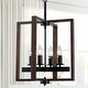 preview thumbnail 1 of 5, 4 light rectangle chandelier farmhouse vintage pendant lamp