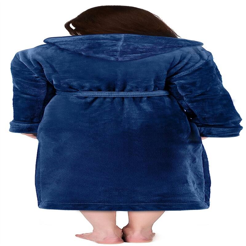 Women's Fleece Hooded Bathrobe Plush
