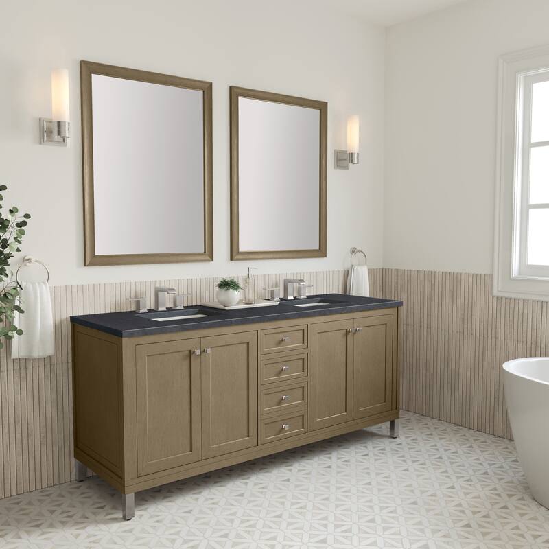 Chicago 72" Double Vanity, Walnut Whisper
