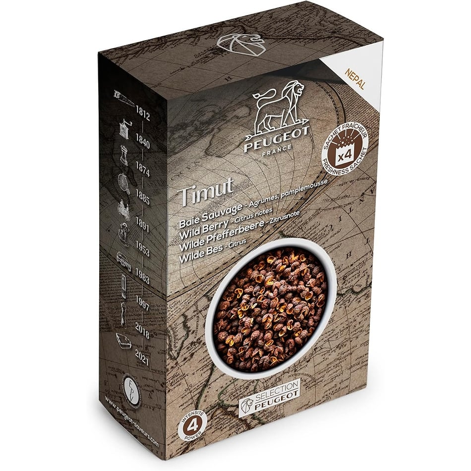 Peugeot Timut Nepalese Wild Pepper, 40g - 4 fresh sachets of 10g