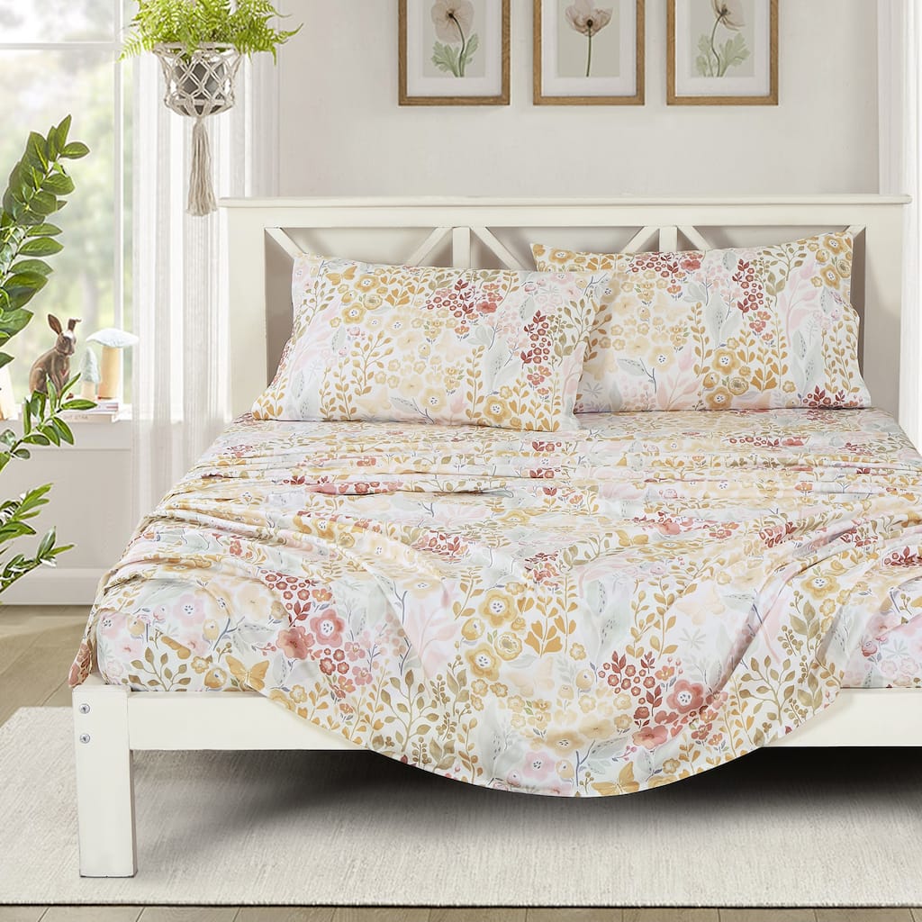 Floral printed sheet set