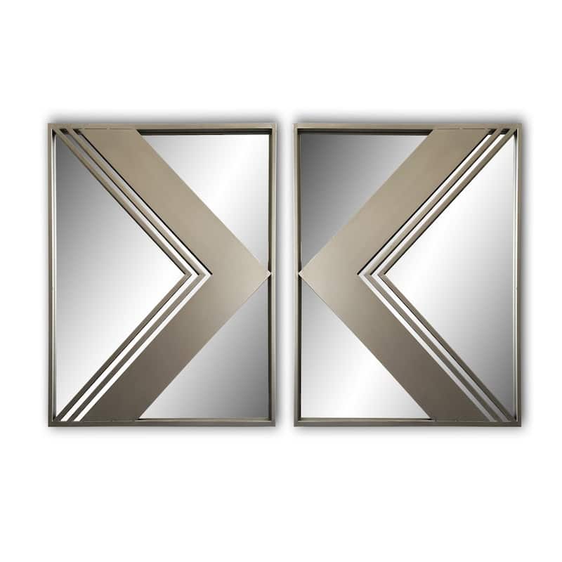 set of 2pcs metal wall decorative mirrors - 19.7*19*1.6