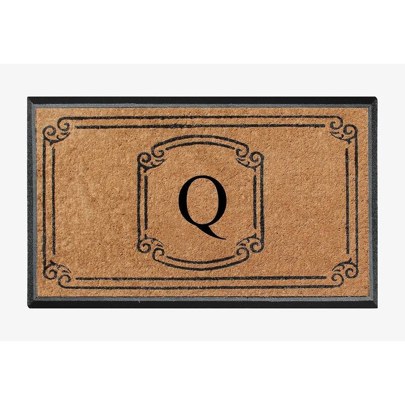 A1HC Natural Coir Monogrammed Door Mat For Front Door, 30"x48"