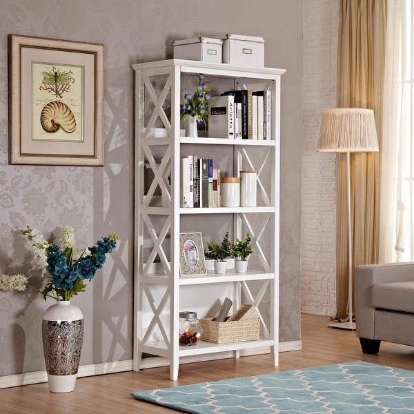 4 Tier Rustic Industrial Bookshelf Display Decor Accent Wood