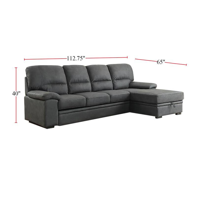 2 Piece Faux Nubuck Fabric Sectional Sofa