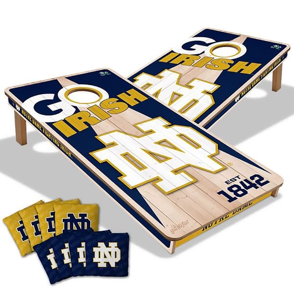 slide 2 of 6, Notre Dame Fighting Irish NCAA 2x4 Cornhole Board Set Include Carrying Case
