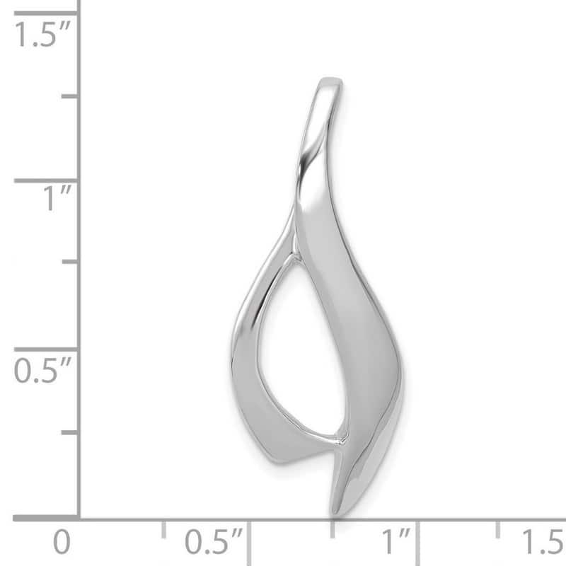 Curata 14k White Gold Solid Polished Slide Pendant (12mm x 32mm)