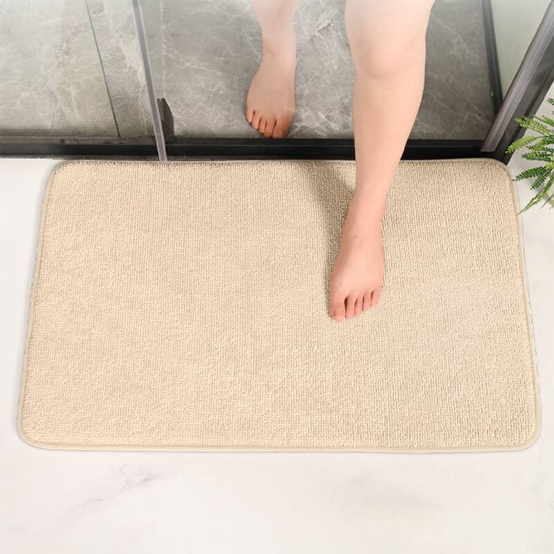 Bathroom Rug, Soft Non Slip Memory Foam Bath Mat, Water Absorbent Carpet for Toilet and Floor - Khaki - 20" x 32"