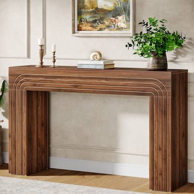 Farmhouse Console Table, 55-Inch Entryway Table, Narrow Sofa Table Behind The Couch - 55.12" L x 12.6" W x 35.43" H