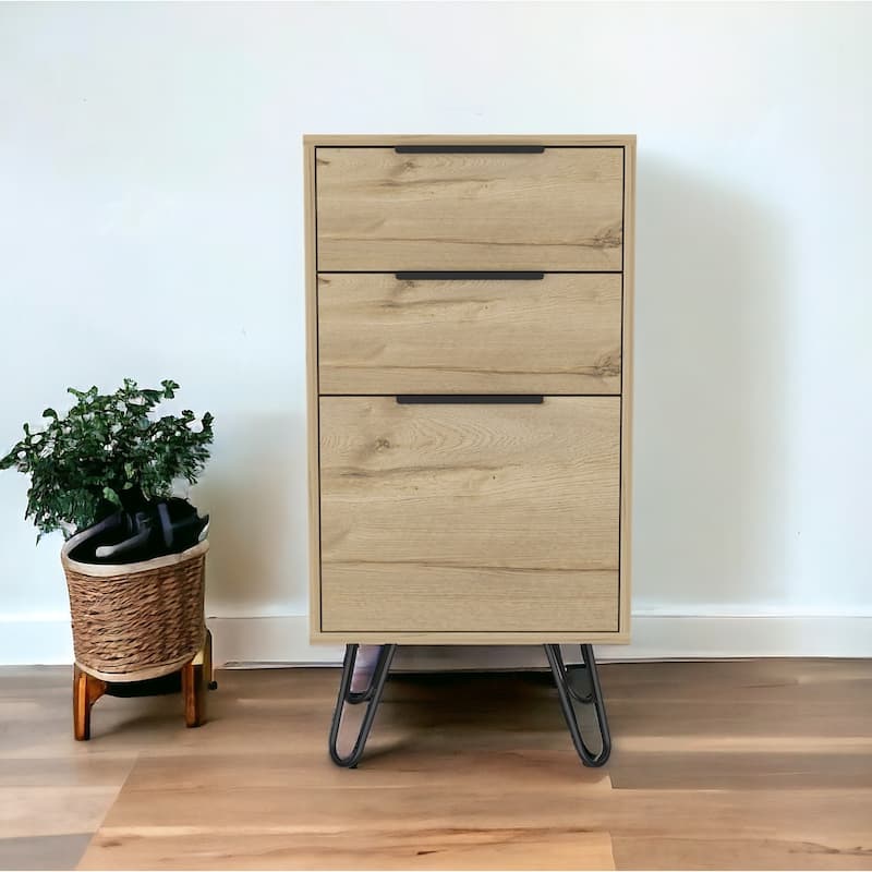 18inch Brown And Black Three Drawer Chest - 3-drawer