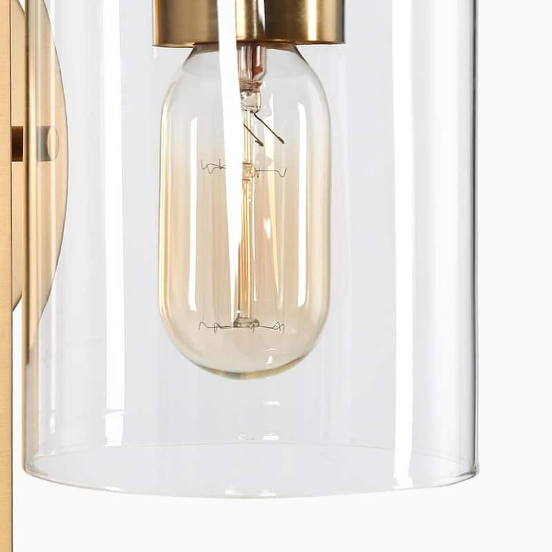 Modern Gold 1-Light Wall Sconce Glass Dimmable Bathroom Vanity Lights