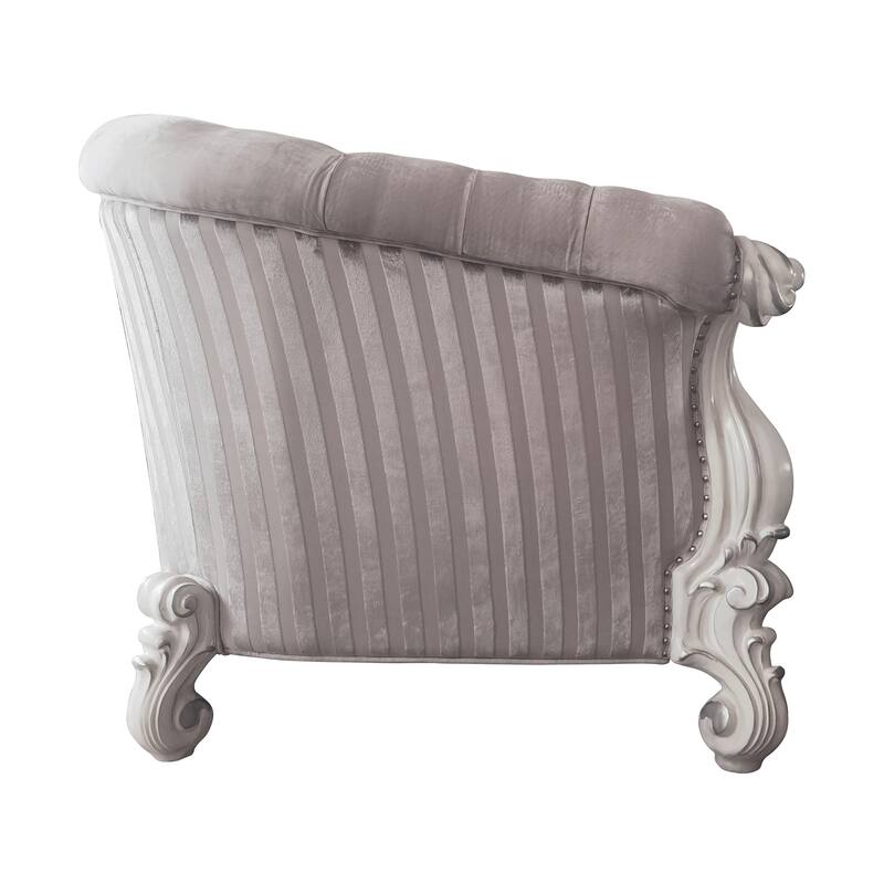 Calvert Ivory and Bone White Loveseat with Oversized Scrolled Leg