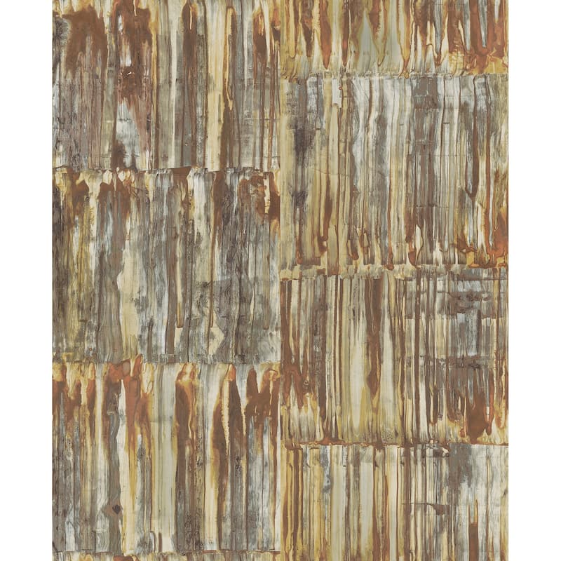 A-Street Prints Patina Brass Faux Metal Panels Wallpaper