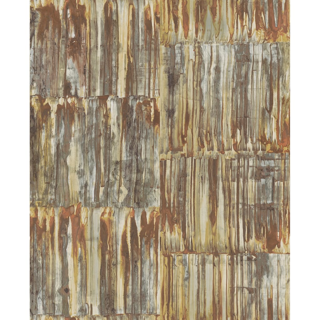 A-Street Prints Patina Brass Faux Metal Panels Wallpaper