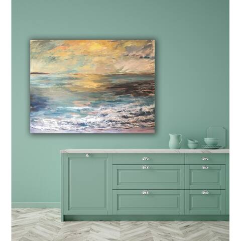 John Beard Collection's "Dana Point at Sunset" on Canvas Hand Embellished Art