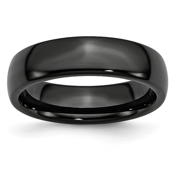Chisel Black Ceramic 6mm Polished Standard Fit Domed Shaped Band. Opens flyout.