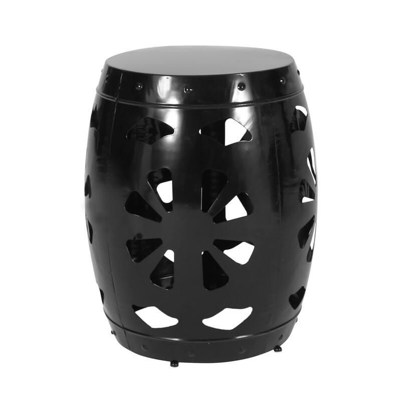 Drum Shape Metal End Table