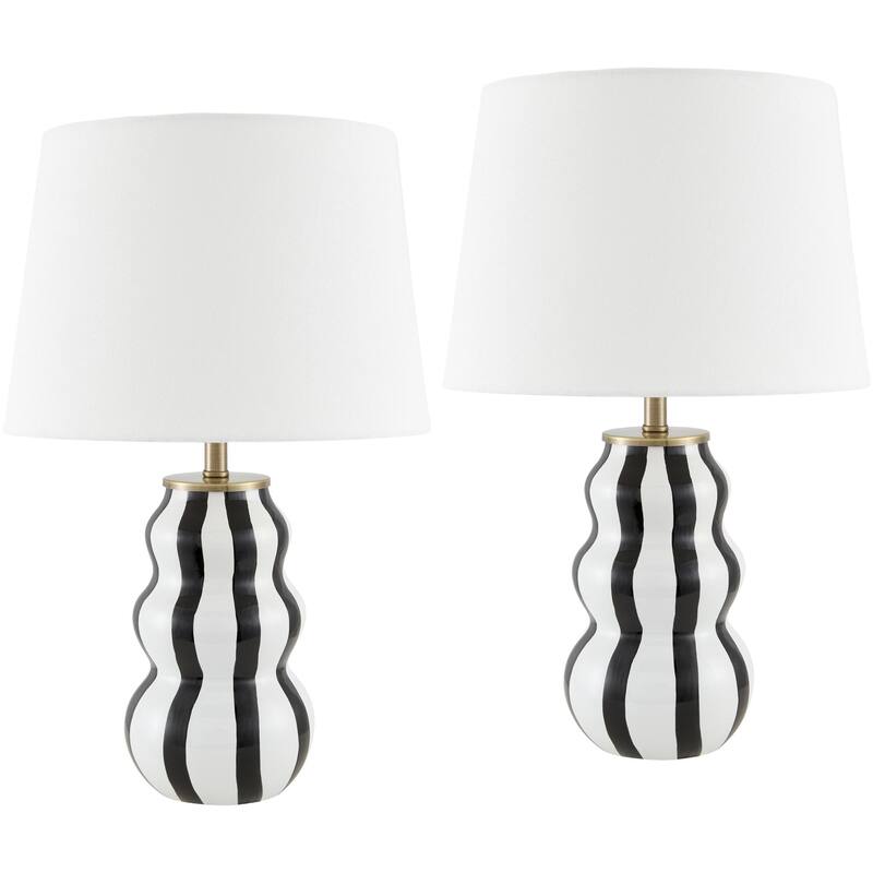 Livabliss Dicomano Modern Accent Table Lamp - 17"H x 11"W x 11"D - Navy