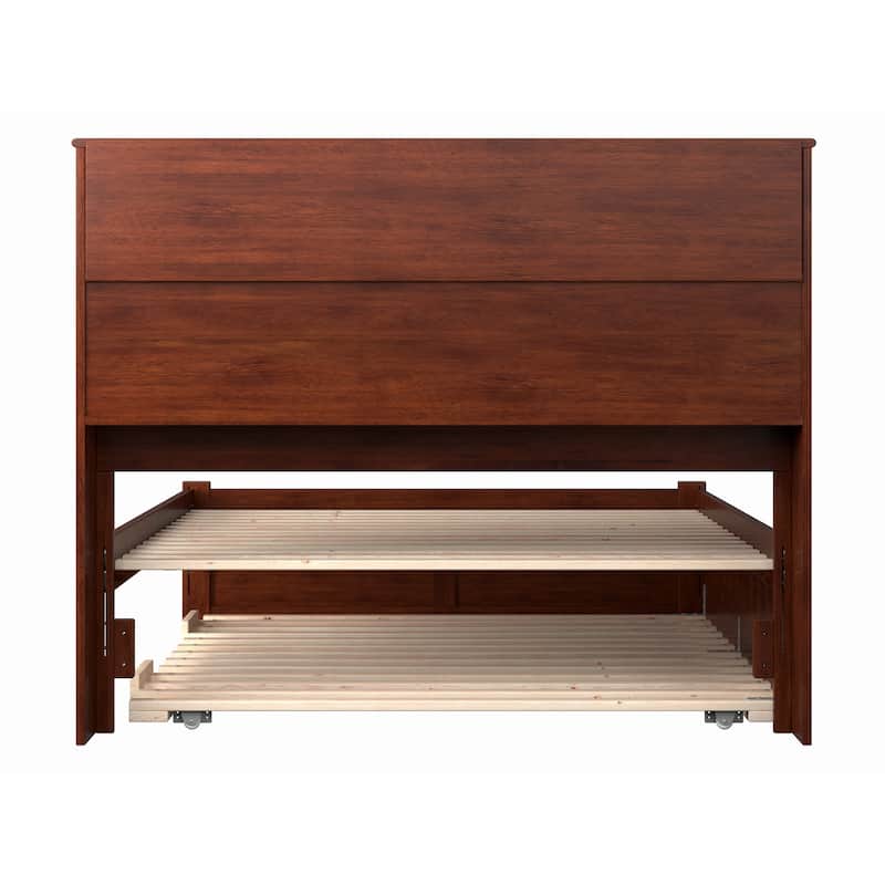AFI Newport Full Size Platform Bed with Footboard & Full Trundle