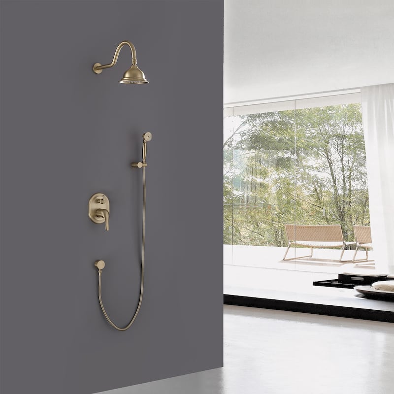 Vintage Style Bathroom Shower System With Rough-in Valve
