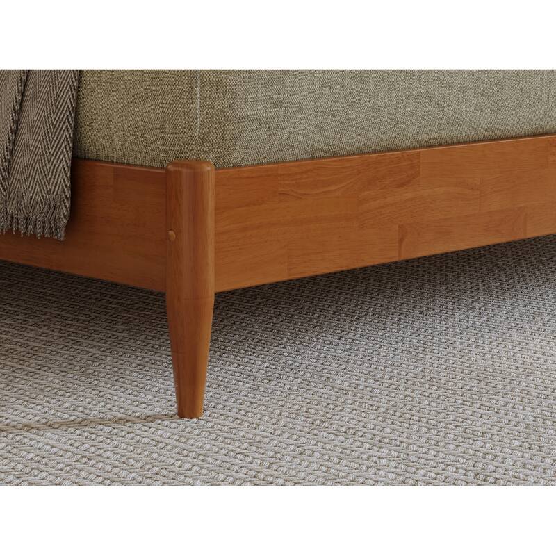King Size Platform Bed - Solid Wood Low Profile Bed Frame - Victorian Style Bedroom Furniture