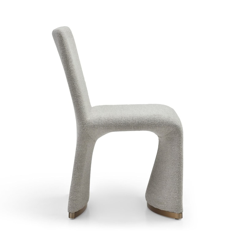 Modrest Kenda Contemporary Grey and Brushed Gold Dining Chair (Set of 2)