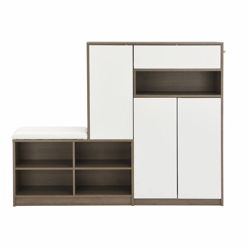 Multi-functional Shoe Storage Bench with Padded Seat