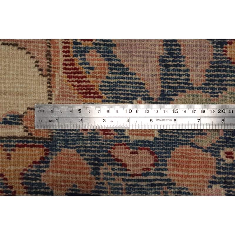 Hand Knotted Oriental 100% Wool Carpet Transitional Floral Red Oushak Area Rug - 9' 11'' X 8' 5''