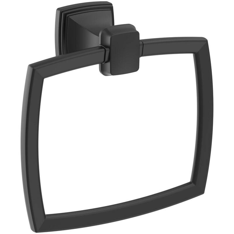 Amerock Revitalize 6-13/16" Wall Mounted Towel Ring - Matte Black