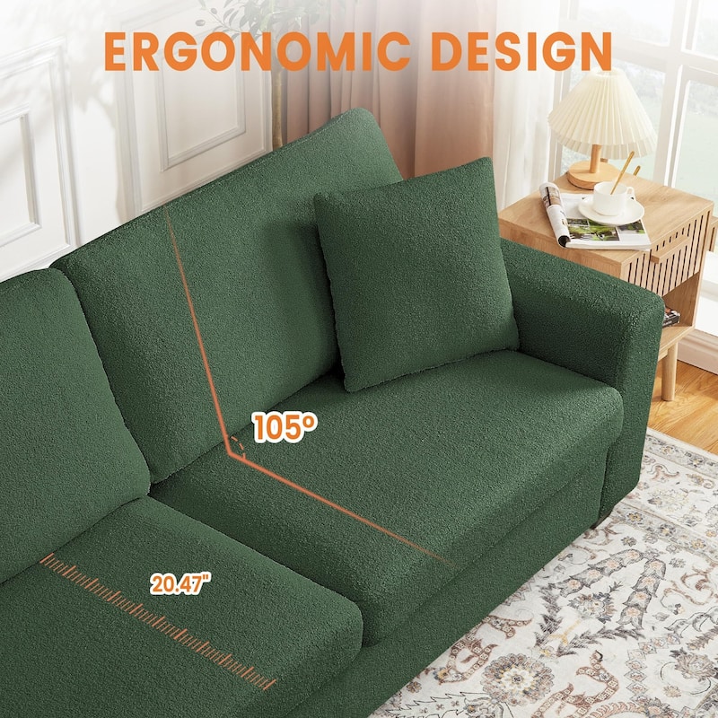 83'' Comfy Cloud Couch, Modern 3 Seater Deep Seat Sofa with Wide Armrester